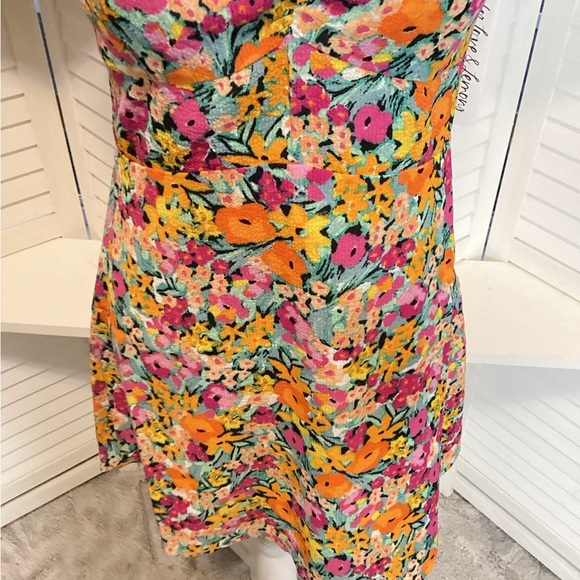 FOR LOVE OR LEMONS NEW Colorful Floral Dress with Straps SIZE SMALL 1323 - Picture 3 of 6
